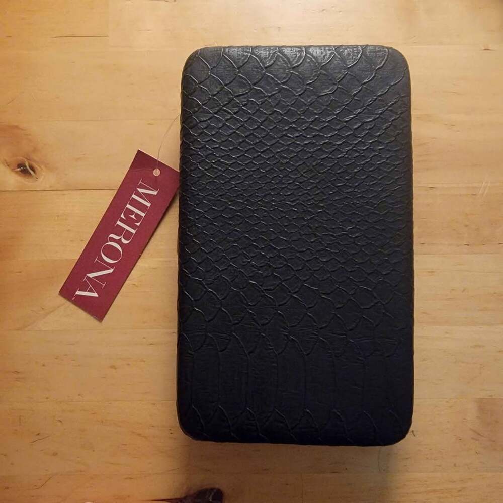 Merona Black Faux Snakeskin Clutch Wallet